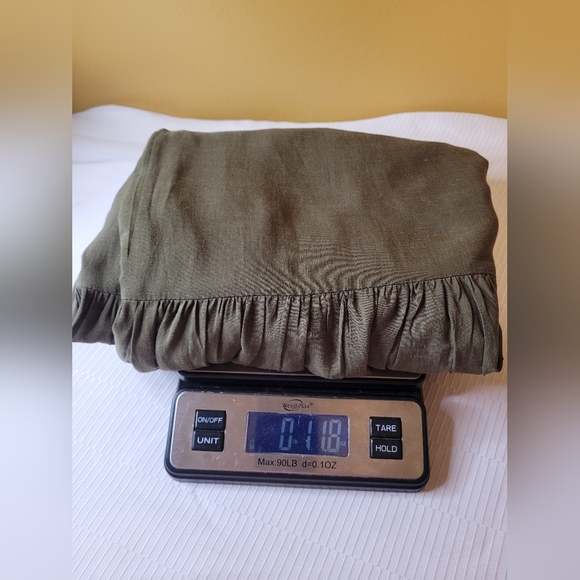 NWOT j.marie Linen Blend Isla Mae Olive Green Embroidered Tiered Boho Mini Dress - Picture 3 of 13